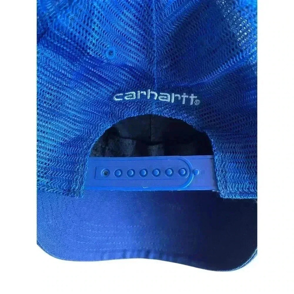 Carhartt Mesh Back Adjustable Snapback Hat Cap Blue Workwear One Size - Picture 5 of 8